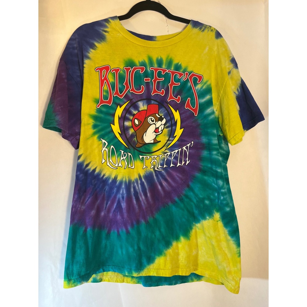 Buc-ee's Unisex Tie Dye Road‎ Trippin T-Shirt Tee Size Large